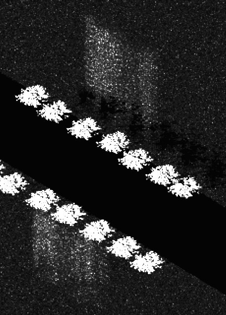 SAR simulation of two moving trucks